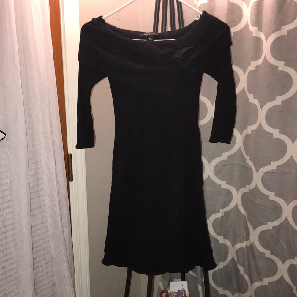 black sweater dress